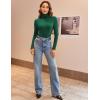 imageZeagoo Womens Turtleneck Long Sleeve Shirts Soft Thermal Underwear Fall Fashion 2024 Tight Basic Layer TopsGreen