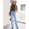 imageZeagoo Womens Turtleneck Long Sleeve Shirts Soft Thermal Underwear Fall Fashion 2024 Tight Basic Layer TopsZblackbrown