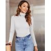 imageZeagoo Womens Turtleneck Long Sleeve Shirts Soft Thermal Underwear Fall Fashion 2024 Tight Basic Layer TopsZblackwhite