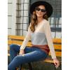 imageZeagoo Womens Waffle Shirts V Neck Long Sleeve Tops Color Block TShirts Casual Pullover Tunics 2025 Fashion Basic TeesBeigeGrayTerracotta