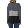 imageZeagoo Womens Waffle Shirts V Neck Long Sleeve Tops Color Block TShirts Casual Pullover Tunics 2025 Fashion Basic TeesCharcoalGrayBlack