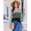 imageZeagoo Womens Waffle Shirts V Neck Long Sleeve Tops Color Block TShirts Casual Pullover Tunics 2025 Fashion Basic TeesMintCharcoalBlack
