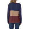 imageZeagoo Womens Waffle Shirts V Neck Long Sleeve Tops Color Block TShirts Casual Pullover Tunics 2025 Fashion Basic TeesNavy BlueBrownRed