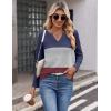 imageZeagoo Womens Waffle Shirts V Neck Long Sleeve Tops Color Block TShirts Casual Pullover Tunics 2025 Fashion Basic TeesNavy BlueGrayBurgundy