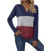 imageZeagoo Womens Waffle Shirts V Neck Long Sleeve Tops Color Block TShirts Casual Pullover Tunics 2025 Fashion Basic TeesNavy BlueGrayBurgundy