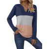 imageZeagoo Womens Waffle Shirts V Neck Long Sleeve Tops Color Block TShirts Casual Pullover Tunics 2025 Fashion Basic TeesNavy BlueGrayLight Brown