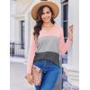 imageZeagoo Womens Waffle Shirts V Neck Long Sleeve Tops Color Block TShirts Casual Pullover Tunics 2025 Fashion Basic TeesPinkGrayCharcoal