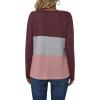 imageZeagoo Womens Waffle Shirts V Neck Long Sleeve Tops Color Block TShirts Casual Pullover Tunics 2025 Fashion Basic TeesRedGrayPink