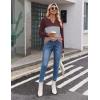 imageZeagoo Womens Waffle Shirts V Neck Long Sleeve Tops Color Block TShirts Casual Pullover Tunics 2025 Fashion Basic TeesRedGrayPink