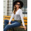 imageZeagoo Womens Waffle Shirts V Neck Long Sleeve Tops Color Block TShirts Casual Pullover Tunics 2025 Fashion Basic TeesWhiteGrayArmy Green