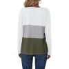 imageZeagoo Womens Waffle Shirts V Neck Long Sleeve Tops Color Block TShirts Casual Pullover Tunics 2025 Fashion Basic TeesWhiteGrayArmy Green
