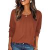 imageZeagoo Fall Tops for Women Long Sleeve Shirts Casual Cotton Blouses 2025 Dressy Pleated TunicsCaramel