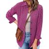 imageZeagoo Long Sleeve Plaid Shirt for Women Button Down Shirts Buffalo Shackets Business Casual BlousesPink Black