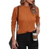 imageZeagoo Womens Long Sleeve T Shirts Casual Mock Neck Tops Fall Pleated Blouses Basic Trendy Clothes 2024Light Brown