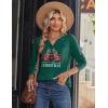 imageZeagoo Long Sleeve Shirts for Women Casual V Neck Fall Tops Dressy Summer Work Blouses ClothesChristmas Green