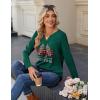 imageZeagoo Long Sleeve Shirts for Women Casual V Neck Fall Tops Dressy Summer Work Blouses ClothesChristmas Green