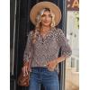 imageZeagoo Long Sleeve Shirts for Women Casual V Neck Fall Tops Dressy Summer Work Blouses ClothesFloral Brown