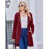 imageZeagoo Womens Fall Jacket 2025 Zip Up Hoodies Long Sleeve Long Tunic Sweatshirts Oversized Fleece Casual Coat with PocketAfleece Fabricwine Red