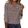imageZeagoo Long Sleeve Shirts for Women Casual V Neck Fall Tops Dressy Summer Work Blouses ClothesFloral Brown