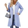 imageZeagoo Womens Fall Jacket 2025 Zip Up Hoodies Long Sleeve Long Tunic Sweatshirts Oversized Fleece Casual Coat with PocketAfleece Fabriclight Gray