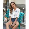imageZeagoo Womens Button Down Shirts Long Sleeve Cotton Gauze Tops Casual Collared Blouses Loose FitFloral White
