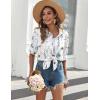 imageZeagoo Womens Button Down Shirts Long Sleeve Cotton Gauze Tops Casual Collared Blouses Loose FitFloral White