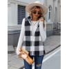 imageZeagoo Vest For Women Sleeveless Sherpa Fleece Jackets Lightweight Zip Up Fall Winter Coats With PocketsBlack White Plaid