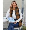 imageZeagoo Vest For Women Sleeveless Sherpa Fleece Jackets Lightweight Zip Up Fall Winter Coats With PocketsBrown Plaid