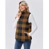 imageZeagoo Vest For Women Sleeveless Sherpa Fleece Jackets Lightweight Zip Up Fall Winter Coats With PocketsBrown Plaid