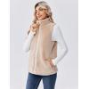 imageZeagoo Vest For Women Sleeveless Sherpa Fleece Jackets Lightweight Zip Up Fall Winter Coats With PocketsKhaki