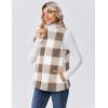 imageZeagoo Vest For Women Sleeveless Sherpa Fleece Jackets Lightweight Zip Up Fall Winter Coats With PocketsKhaki White Plaid