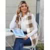 imageZeagoo Vest For Women Sleeveless Sherpa Fleece Jackets Lightweight Zip Up Fall Winter Coats With PocketsKhaki White Plaid