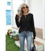 imageZeagoo Womens Casual Long Sleeve Shirts Crew Neck Round Hem Loose TShirts Tunic Tops with Thumb HolesBlack