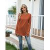 imageZeagoo Womens Casual Long Sleeve Shirts Crew Neck Round Hem Loose TShirts Tunic Tops with Thumb HolesCaramel