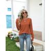 imageZeagoo Womens Casual Long Sleeve Shirts Crew Neck Round Hem Loose TShirts Tunic Tops with Thumb HolesCaramel