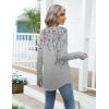 imageZeagoo Womens Casual Long Sleeve Shirts Crew Neck Round Hem Loose TShirts Tunic Tops with Thumb HolesGrey Print