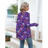 imageZeagoo Womens Casual Long Sleeve Shirts Crew Neck Round Hem Loose TShirts Tunic Tops with Thumb HolesHalloween Purple