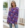 imageZeagoo Womens Casual Long Sleeve Shirts Crew Neck Round Hem Loose TShirts Tunic Tops with Thumb HolesHalloween Purple