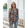 imageZeagoo Womens Casual Long Sleeve Shirts Crew Neck Round Hem Loose TShirts Tunic Tops with Thumb HolesMulticolored Paisley