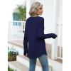 imageZeagoo Womens Casual Long Sleeve Shirts Crew Neck Round Hem Loose TShirts Tunic Tops with Thumb HolesNavy Blue