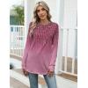 imageZeagoo Womens Casual Long Sleeve Shirts Crew Neck Round Hem Loose TShirts Tunic Tops with Thumb HolesPurple Willow