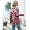 imageZeagoo Womens Casual Long Sleeve Shirts Crew Neck Round Hem Loose TShirts Tunic Tops with Thumb HolesRed Print