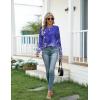 imageZeagoo Womens Casual Long Sleeve Shirts Crew Neck Round Hem Loose TShirts Tunic Tops with Thumb HolesViolet Print