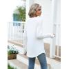 imageZeagoo Womens Casual Long Sleeve Shirts Crew Neck Round Hem Loose TShirts Tunic Tops with Thumb HolesWhite
