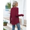 imageZeagoo Womens Casual Long Sleeve Shirts Crew Neck Round Hem Loose TShirts Tunic Tops with Thumb HolesWine Red