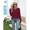 imageZeagoo Womens Casual Long Sleeve Shirts Crew Neck Round Hem Loose TShirts Tunic Tops with Thumb HolesWine Red
