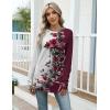 imageZeagoo Womens Casual Long Sleeve Shirts Crew Neck Round Hem Loose TShirts Tunic Tops with Thumb HolesWine Rose