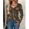 imageZeagoo Women Tops Loose Fit Long Sleeve V Neck T Shirts Business Casual Blouses Dressy Fall Fashion Work ClothesBrown Printcx295