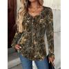 imageZeagoo Women Tops Loose Fit Long Sleeve V Neck T Shirts Business Casual Blouses Dressy Fall Fashion Work ClothesBrown Printcx295