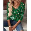 imageZeagoo Women Tops Loose Fit Long Sleeve V Neck T Shirts Business Casual Blouses Dressy Fall Fashion Work ClothesGreensd477